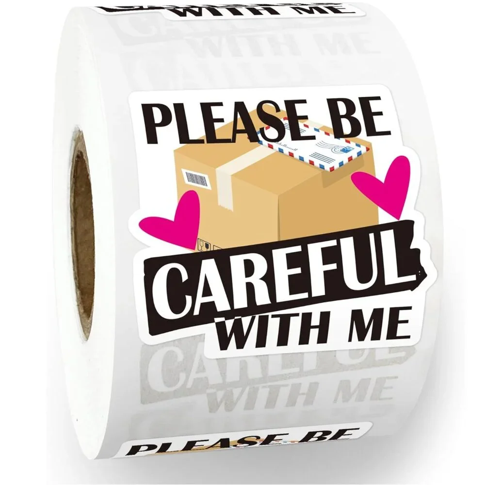 Careful Me Roll -  Cute Fragile Shipping Mail Stickers NEW